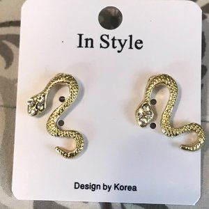 Gold Snake Earrings